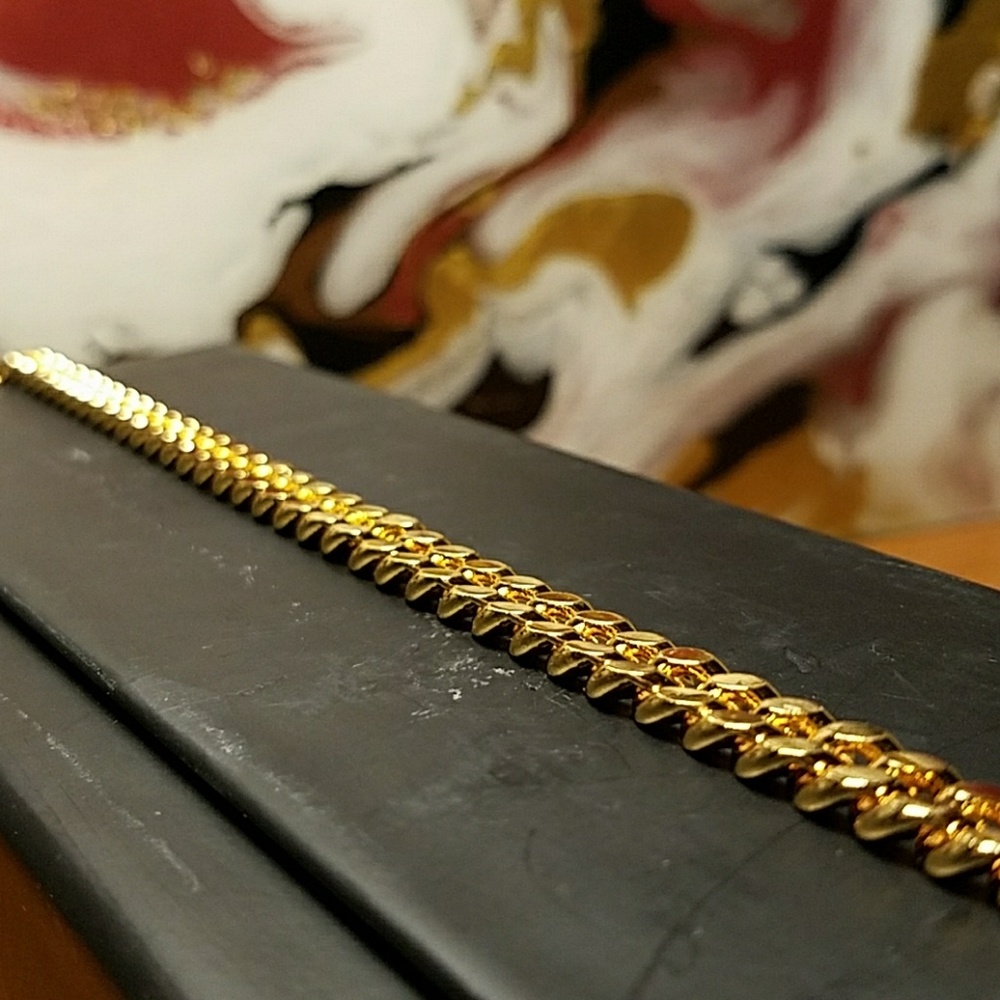 Mens "Jax" 18K REAL Gold Plated 6mm Curb Chain